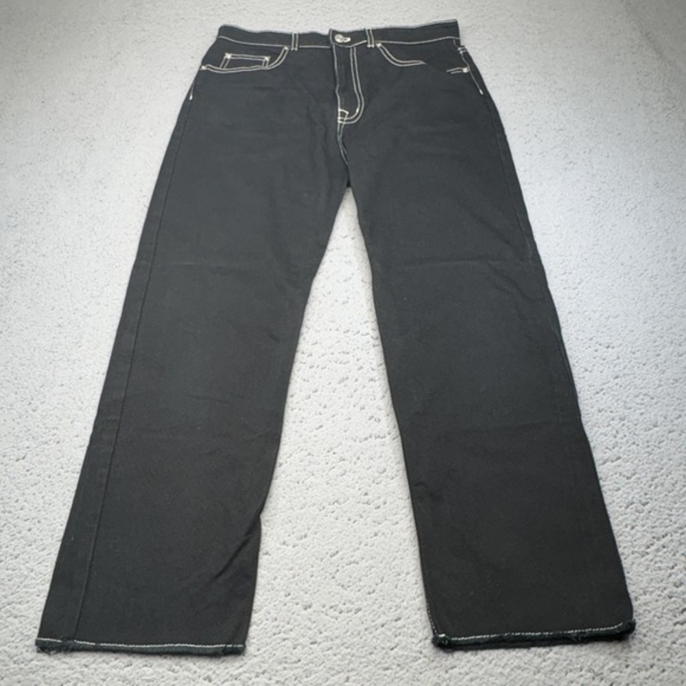 N21 Jeans Womens 28 Black‎ Gilmar 30x25 Contrast Italy Raw Hem Numeroventuno